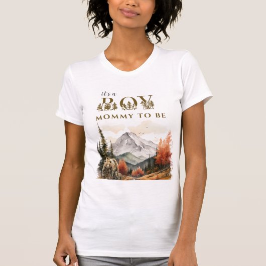 Rustiek Het is een Boy Mountain Beer Baby shower M T-shirt (Voorkant)