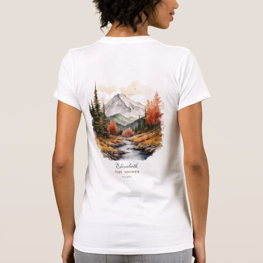 Rustiek Het is een Boy Mountain Beer Baby shower M T-shirt (Achterkant)