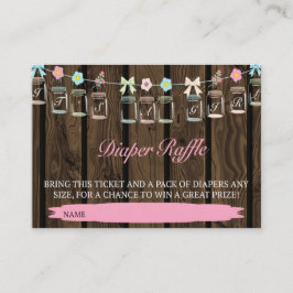 Rustiek Het is een meisje Mason Jar Luier Raffle T Informatiekaartje