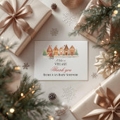 Rustiek Het neemt Dorpshuizen Winter Baby shower Bedankkaart