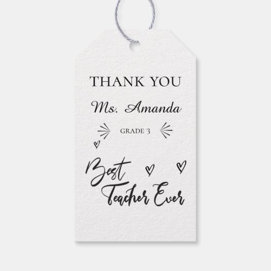 Rustiek Het vraagt grote hart leraar waardering Cadeaulabel (Achterkant)