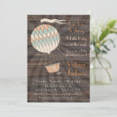Rustiek Hete luchtballon Baby shower Uitnodiging (Staand voorkant)