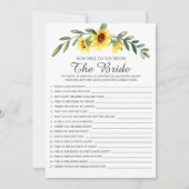 Rustiek Hoe goed ken je het bruidsdouche spel Kaart (Voorkant)