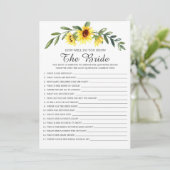 Rustiek Hoe goed ken je het bruidsdouche spel Kaart (Staand voorkant)