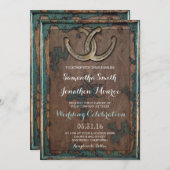 Rustiek Hoefijzer bruiloft uitnodiging (Voorkant / Achterkant)