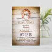 Rustiek hoefijzer Hout Bruids Douche Uitnodiging (Staand voorkant)