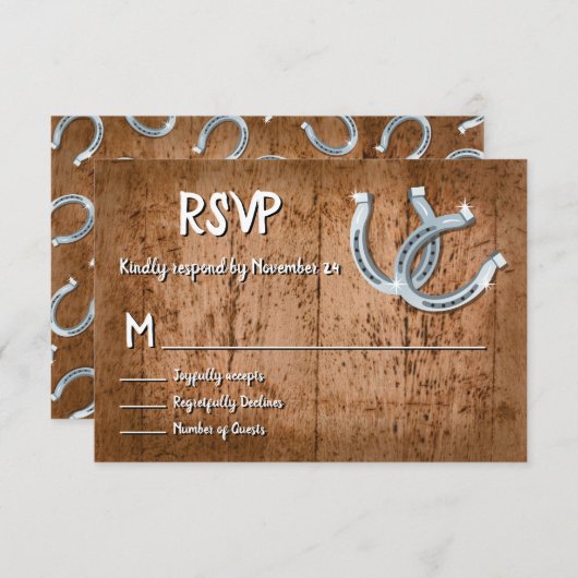 Rustiek Hoefijzer Lucky in love RSVP (Voorkant / Achterkant)