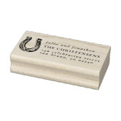 Rustiek Hoefijzer Trouwnamen & Retouradres Rubberstempel (Stempel)