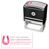 Rustiek Hoefijzer Trouwnamen & Retouradres Zelfinktende Stempel (In situ)