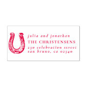 Rustiek Hoefijzer Trouwnamen & Retouradres Zelfinktende Stempel (Design)