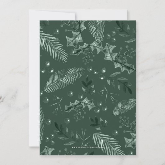 Rustiek Holly Berries Kerstmis Verlovingsfeest Kaart (Achterkant)