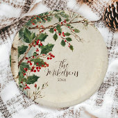 Rustiek Holly Berry kerstfeest Papieren Bordje