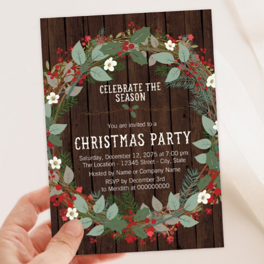 Rustiek Holly Kerstfeest Kaart