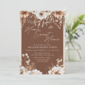 Rustiek Home Sweet Home Pampas Grass Housewarming Kaart (Staand voorkant)