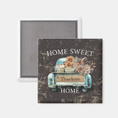 Rustiek Home Sweet Home  Truck Herfst Bloemen Magneet (Voorkant / Achterkant)