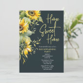 Rustiek Home Sweet Home Zonnebloem Housewarming Kaart (Staand voorkant)