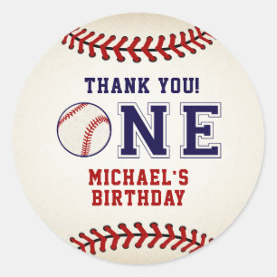 Rustiek honkbal dank u ronde sticker