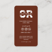 Rustiek honkbalcoach monogram honkbalteam visitekaartje (Achterkant)