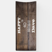 Rustiek hout 40th elk jaar verjaardag spandoek (Verticaal)
