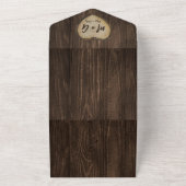 Rustiek hout 50e bruiloft Jubileum All In One Uitnodiging (Buitenkant)