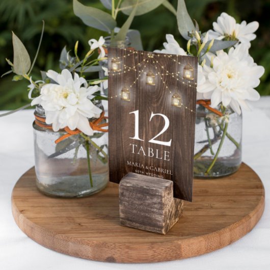 Rustiek hout 50e bruiloft Jubileum Kaart