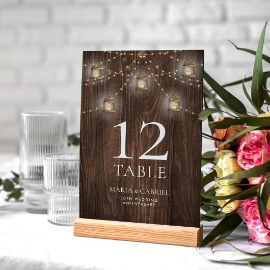 Rustiek hout 50e bruiloft Jubileum Kaart