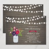 Rustiek hout 50e verjaardag huwelijksjubileum kaart (Voorkant / Achterkant)