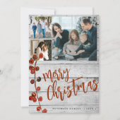 Rustiek hout 6 fotocollage Vrolijk kerstfeest Feestdagenkaart (Voorkant)