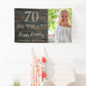 Rustiek Hout 70 So What 70th Birthday Foto Spandoek (Insitu)