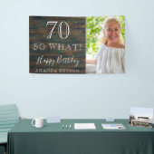 Rustiek Hout 70 So What 70th Birthday Foto Spandoek (Beurs)
