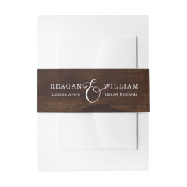 Rustiek hout aangepaste bruiloft uitnodigingen wikkel