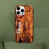 Rustiek  Hout & Aangepaste Naam, Minimalistisch Case-Mate iPhone Case