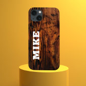 Rustiek Hout & Aangepaste Naam, Minimalistisch Case-Mate iPhone Case