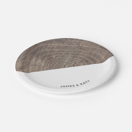 Rustiek hout aanpasbaar papier bord (Gekanteld)