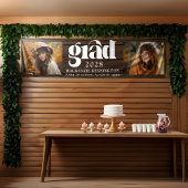 Rustiek hout Afstuderen 2 foto lang Spandoek