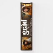 Rustiek hout Afstuderen 2 foto lang Spandoek (Verticaal)