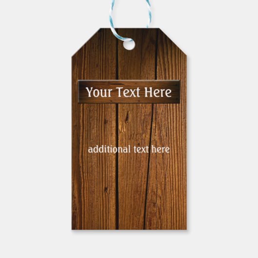 Rustiek Hout Alle Doel Cadeaulabel (Voorkant)