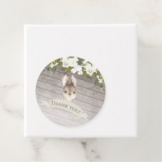 Rustiek hout baby bunny dank u bedankjes labels (In situ)