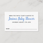 Rustiek Hout BabyQ Baby shower Luier Raffle Ticket Informatiekaartje (Achterkant)