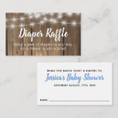 Rustiek Hout BabyQ Baby shower Luier Raffle Ticket Informatiekaartje (Voorkant / Achterkant)