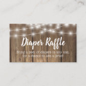Rustiek Hout BabyQ Baby shower Luier Raffle Ticket Informatiekaartje (Voorkant)