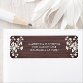 Rustiek hout baby's adem gipsophila bruiloft etiket (Insitu)