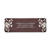 Rustiek hout baby's adem gipsophila bruiloft etiket (Voorkant)