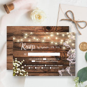 Rustiek Hout Baby's Breath & Kant Bruiloft RSVP