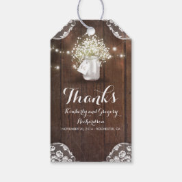 Rustiek hout Baby's Breath Mason Jar Schuur Bruilo Cadeaulabel