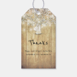 Rustiek hout Baby's Breath Mason Jar Schuur Bruilo Cadeaulabel