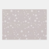 Rustiek Hout Beige Blauw Sneeuwvlok Patroon Kerstm Inpakpapier Vel (Voorkant 2)