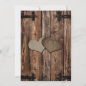 Rustiek Hout Beige Burlap Witte Bloemen Lace Weddi Kaart (Achterkant)