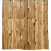 Rustiek hout beige douchegordijn (Voorkant)