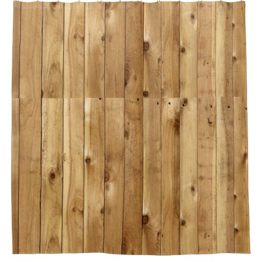 Rustiek hout beige douchegordijn (Voorkant)